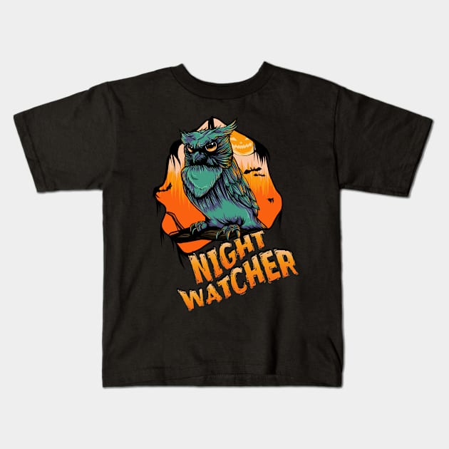 Night Watcher Kids T-Shirt by Robarts